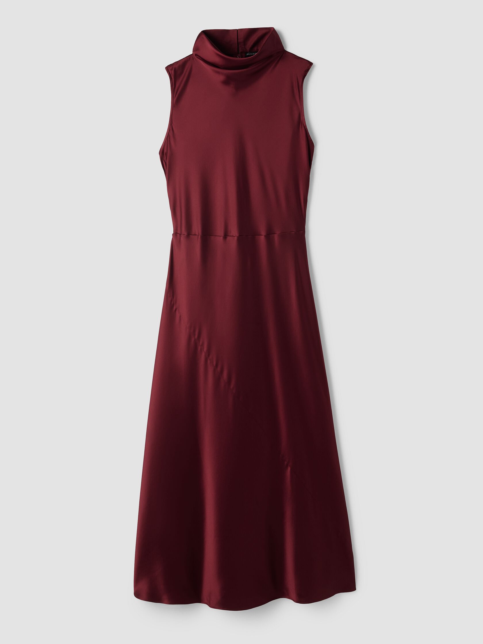 Stretch Silk Charmeuse Bias Cowl Neck Dress