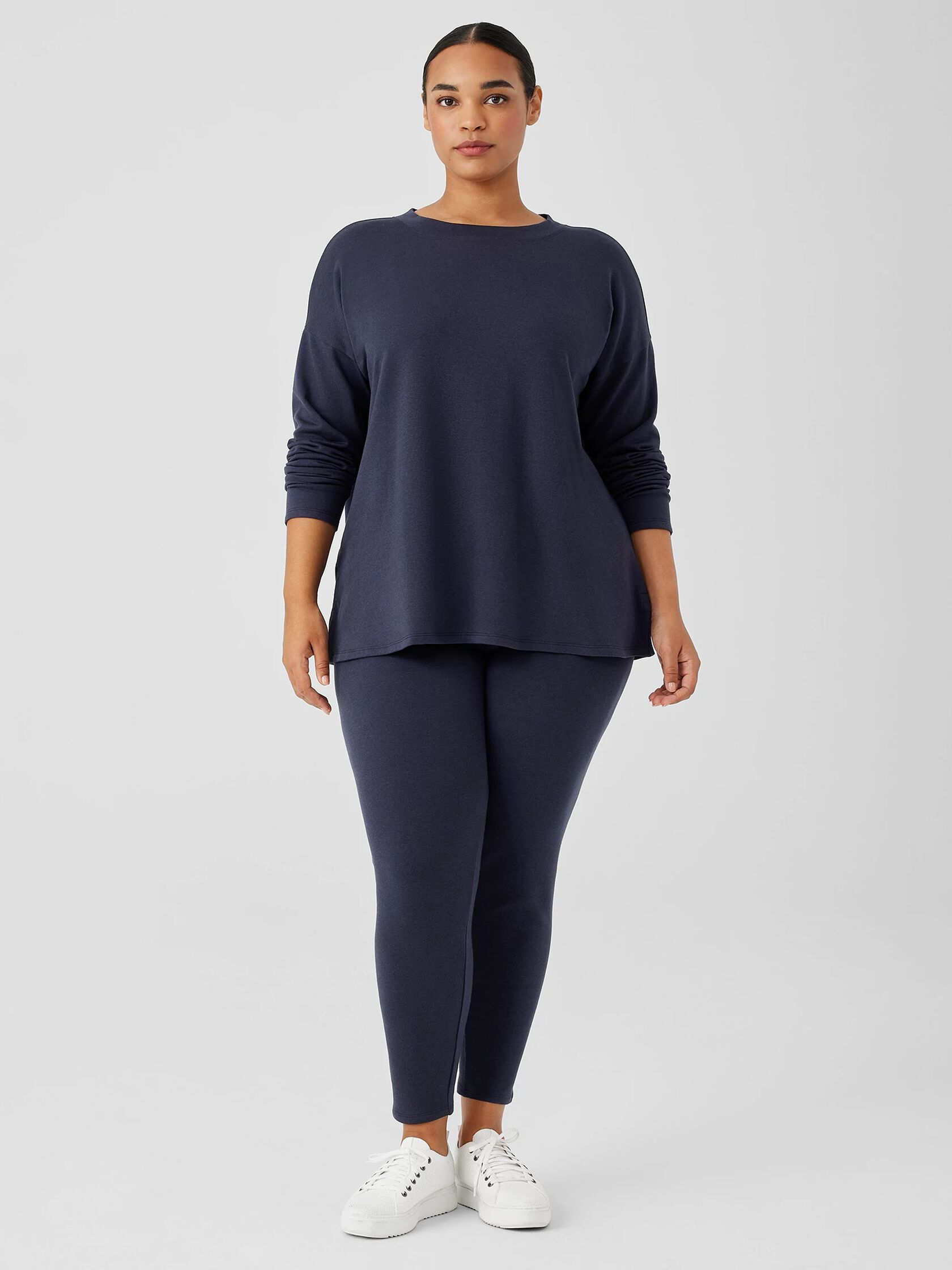 Cozy Brushed Terry Hug Crew Neck Top