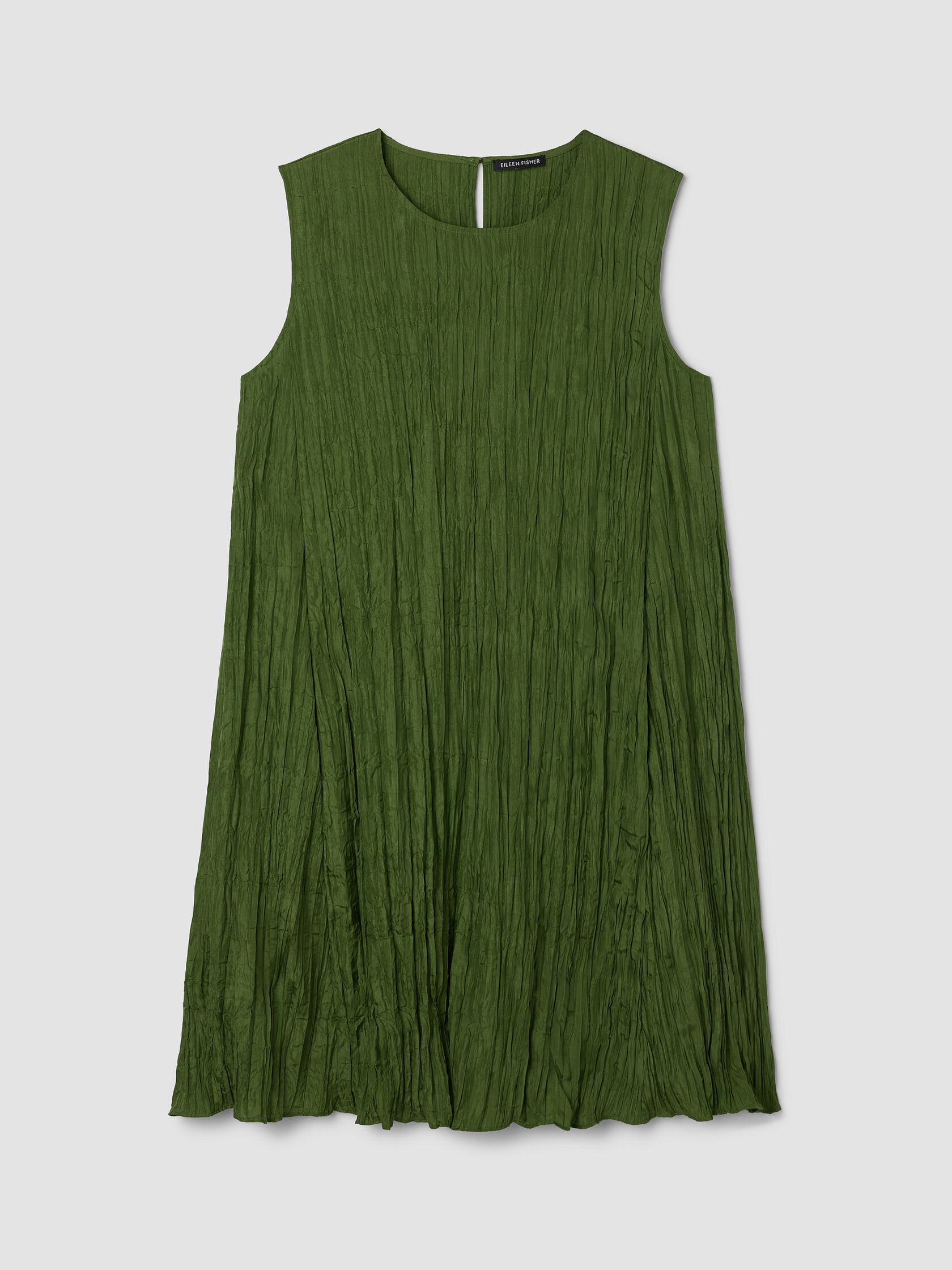 Crushed Silk Round Neck Dress
