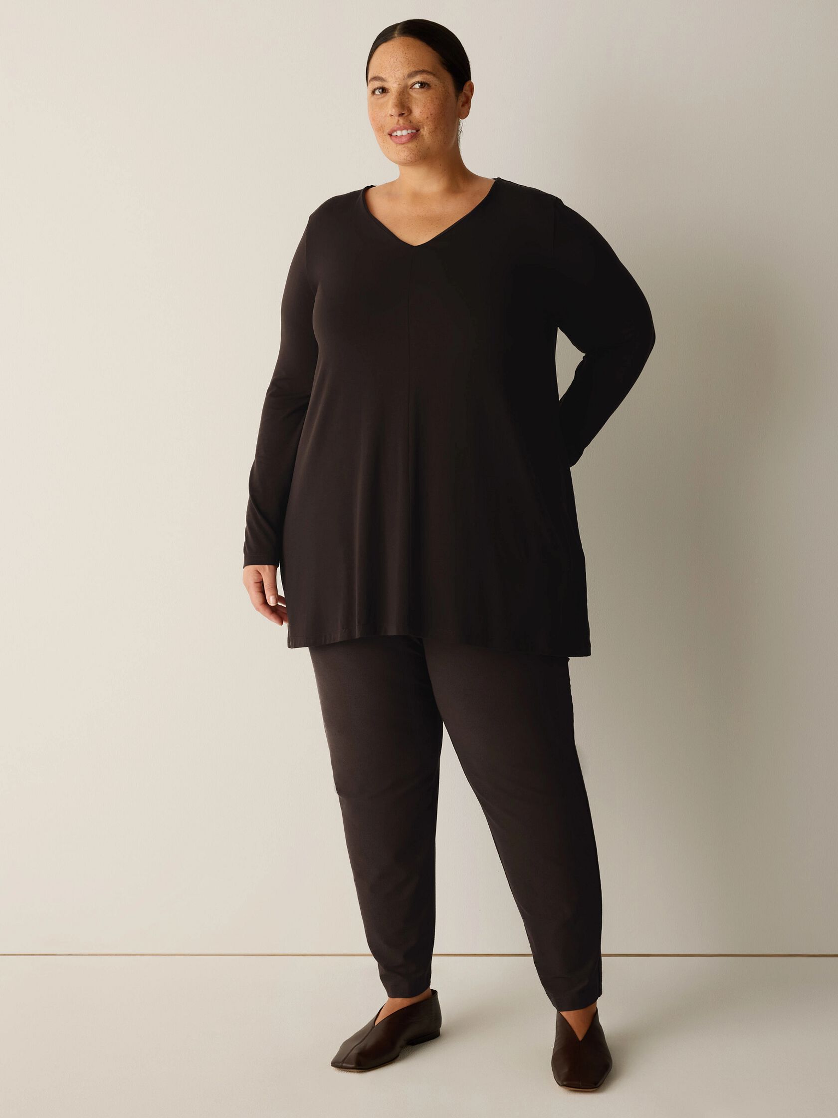 Washable Stretch Crepe Slim Pant