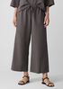 Cotton Blend Stripe Stitch Wide-Leg Pant