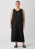 Crushed Silk V-Neck Dress