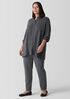 Silk Georgette Crepe Band Collar Shirt