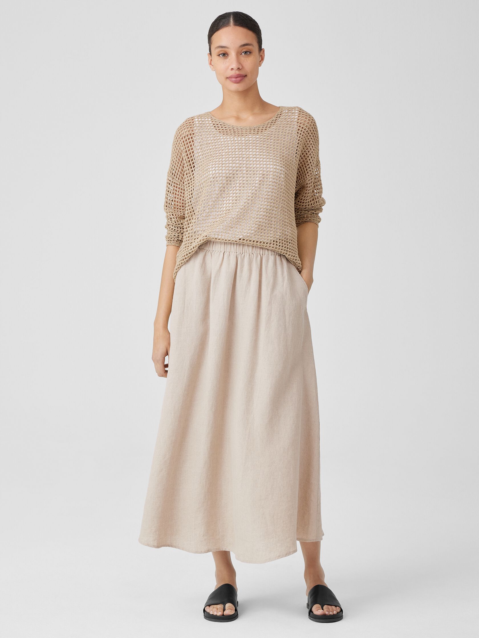 Organic Linen Pocket Skirt | EILEEN FISHER