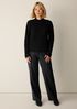 Stretch Silk Jersey Turtleneck Top