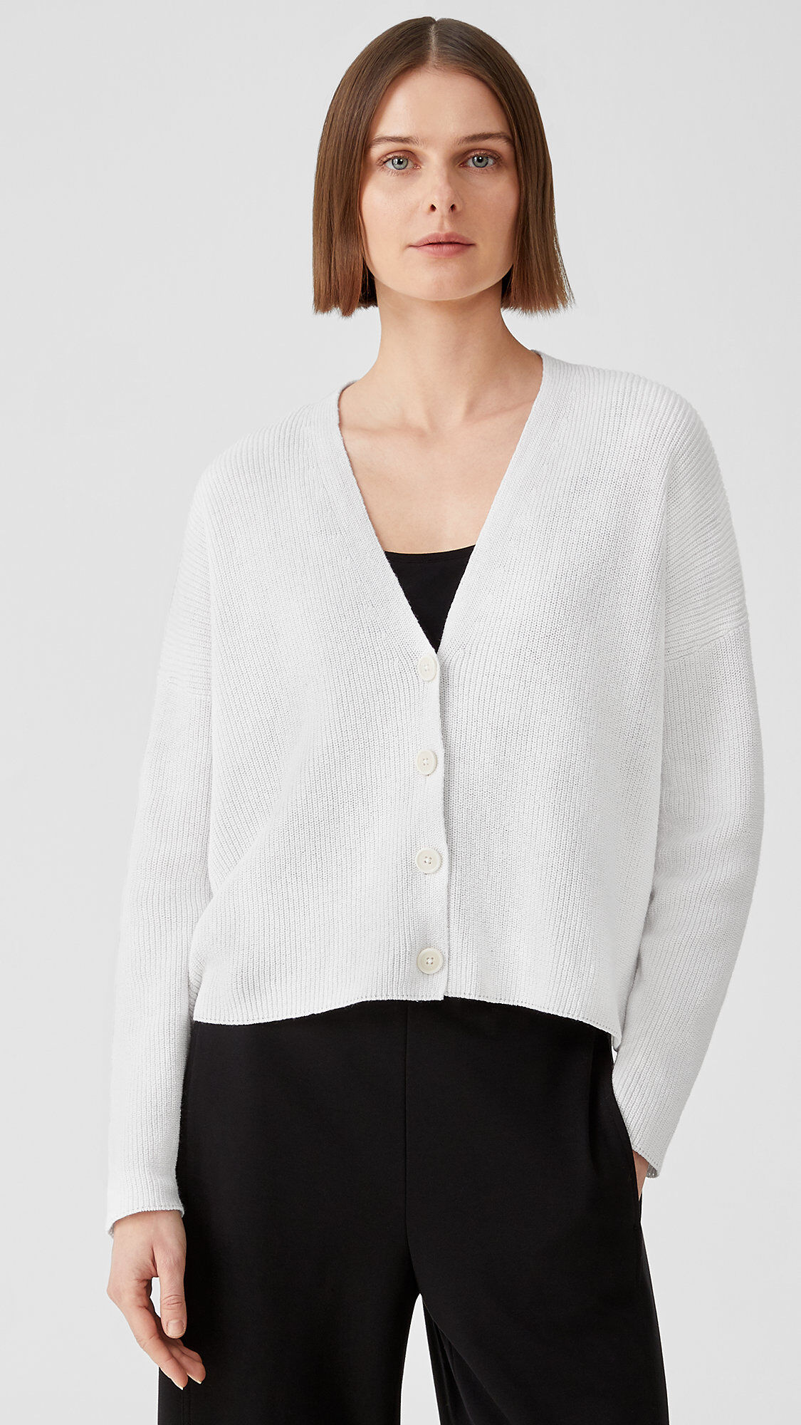 Reclaimed Organic Cotton Hemp Cardigan EILEEN FISHER