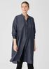 Washed Silk Tussah Mandarin Collar Shirtdress