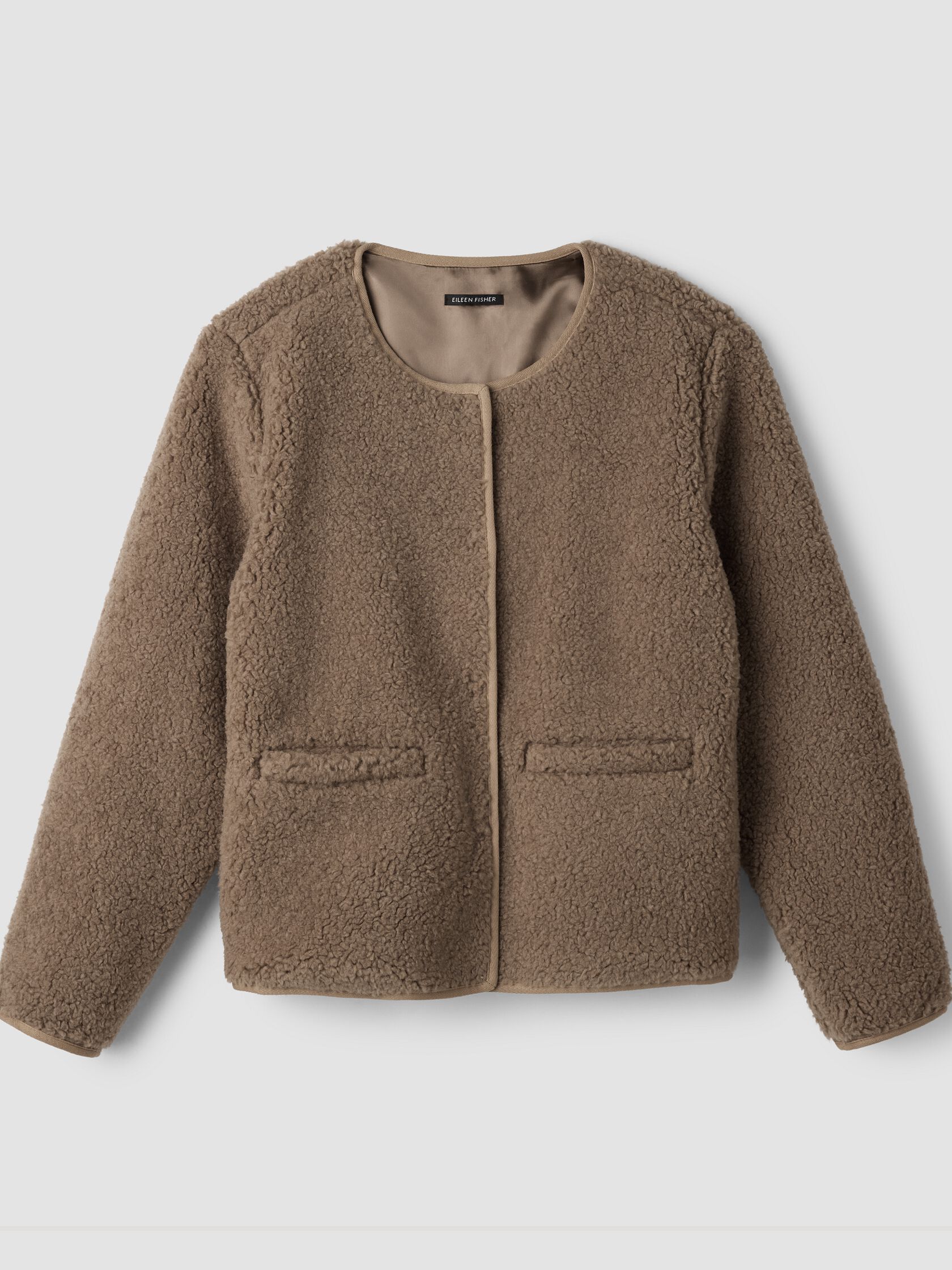 Wool Fluff Round Neck Jacket