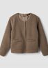Wool Fluff Round Neck Jacket