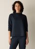 Cozy Brushed Terry Hug Funnel Neck Top