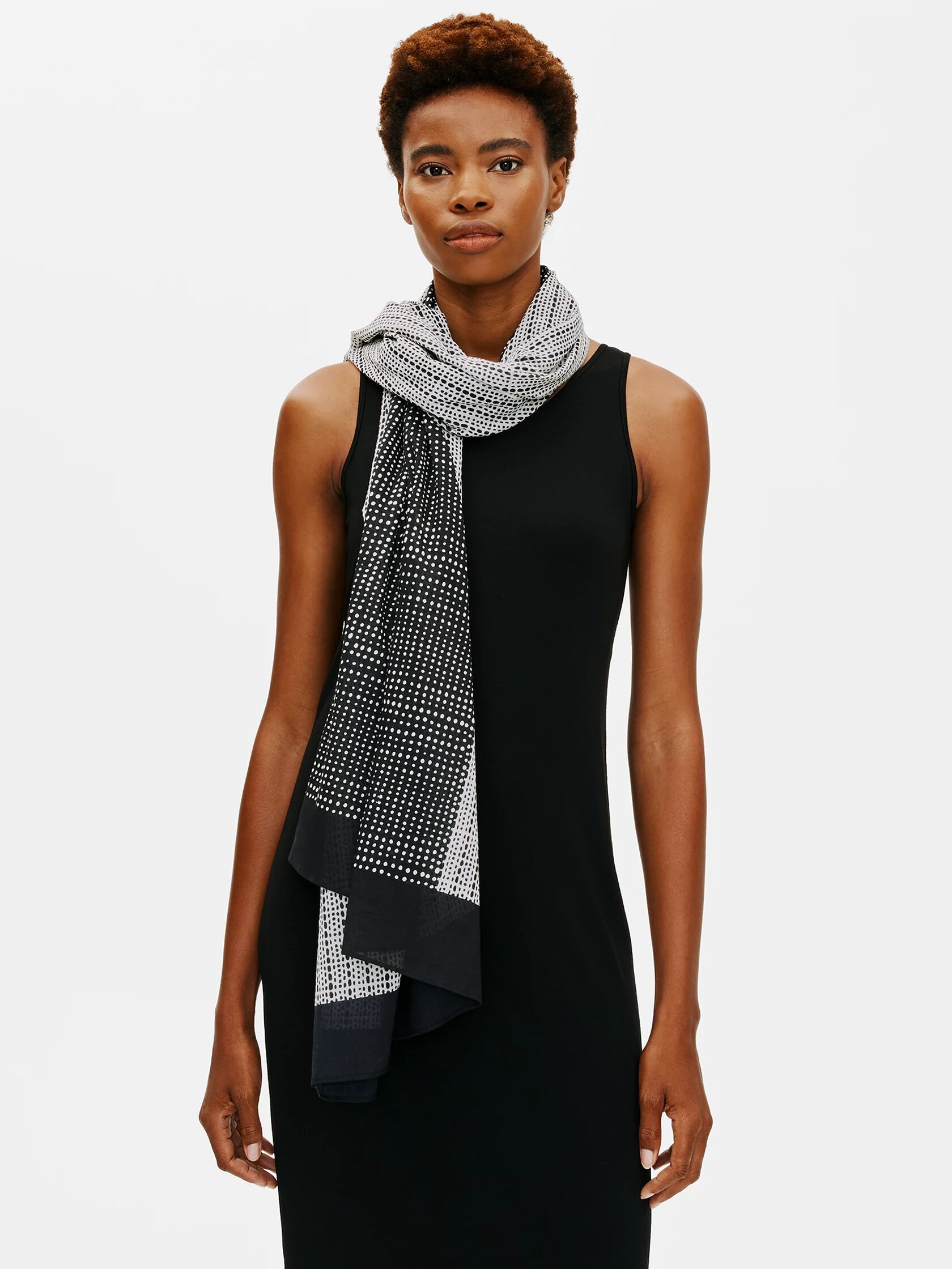 Organic Cotton Block Printed Dots Scarf