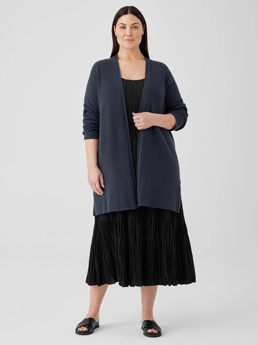 Peruvian Organic Cotton Crepe Cardigan Peruvian Organic Cotton Crepe Cardigan - navy blue cardigan outfit
