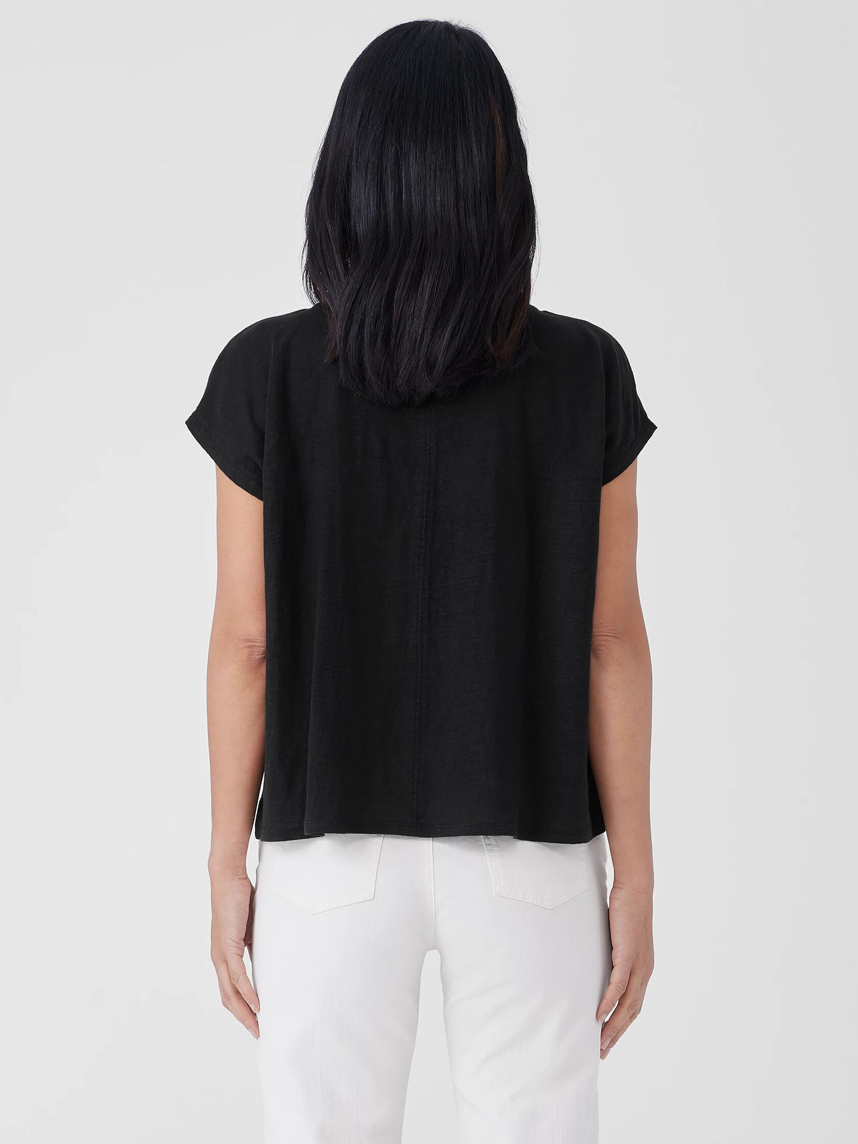 Organic Linen Jersey V-Neck Tee