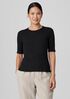 Organic Cotton Stretch Rib Crew Neck Top