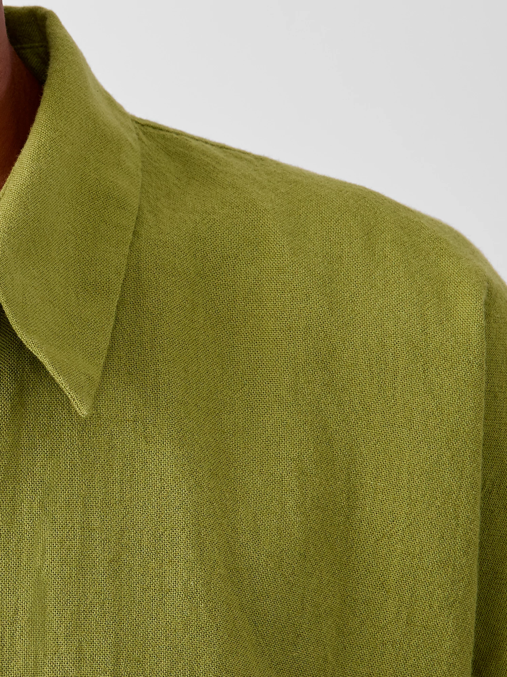 Organic Cotton Crepe Short-Sleeve Shirt