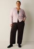 Mohair Plush M&eacute;lange Crew Neck Cardigan