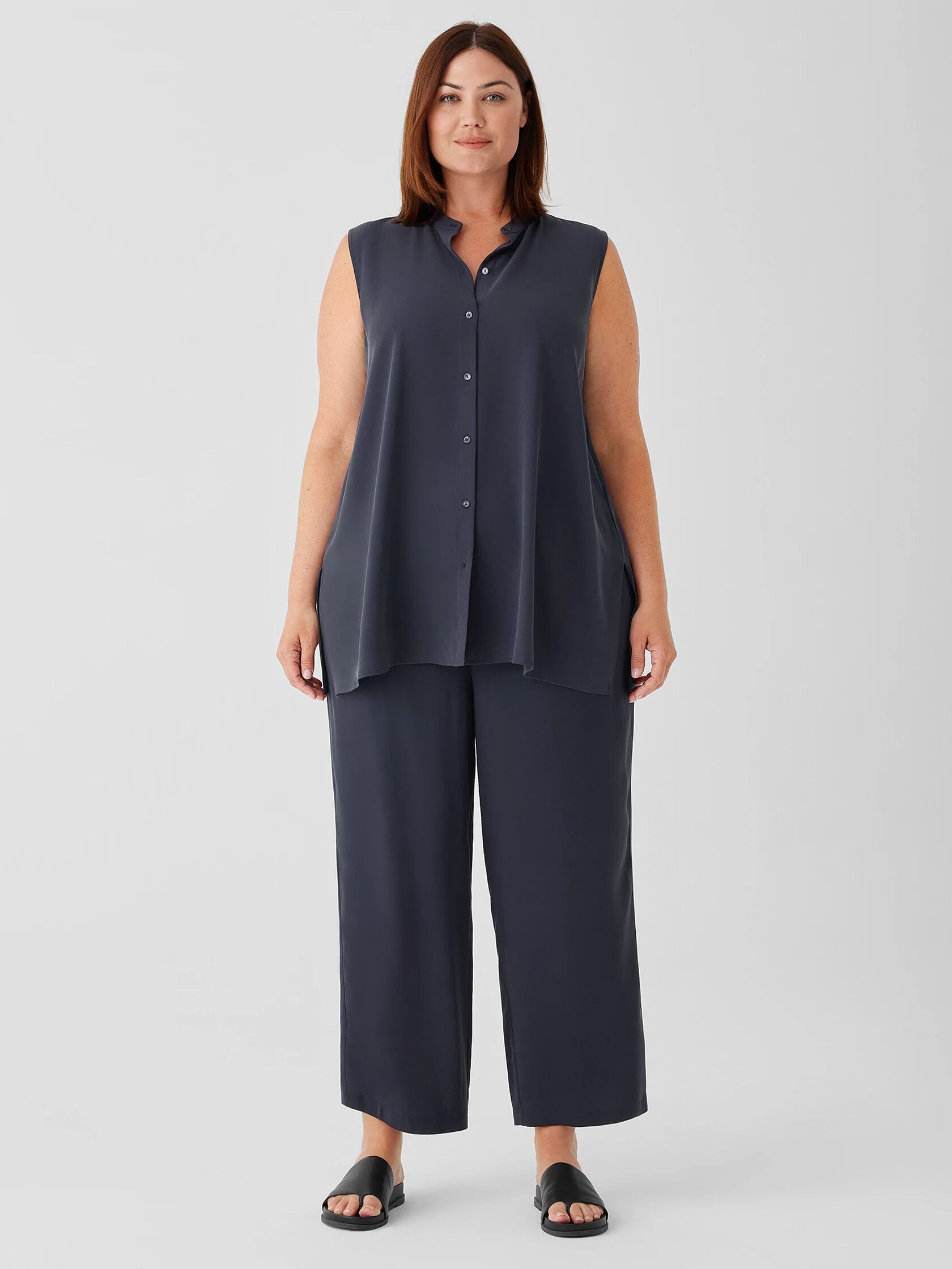 Silk Georgette Crepe Straight Pant