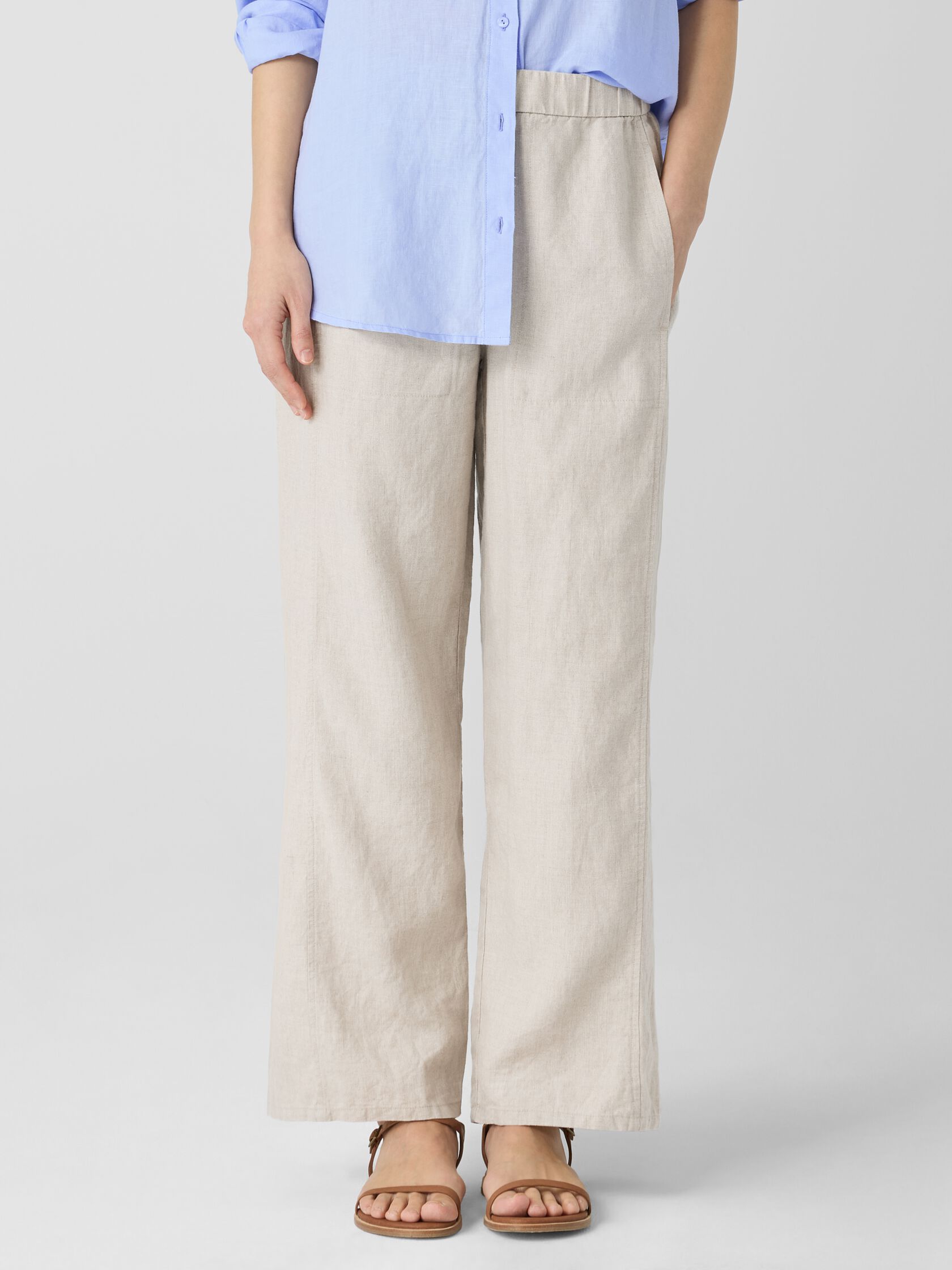 Organic Linen Wide-Leg Trouser Pant