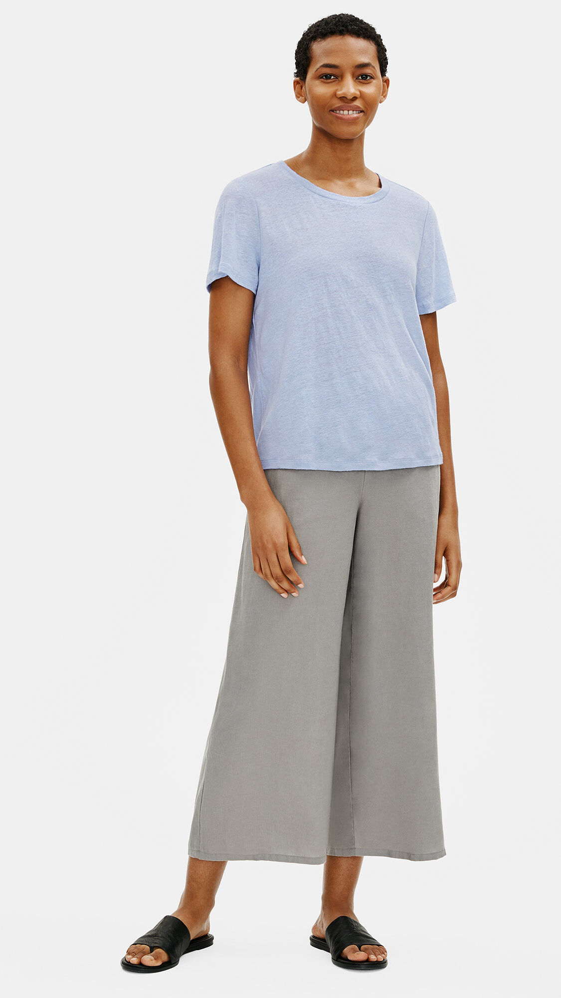 Organic Linen Jersey Round Neck Tee