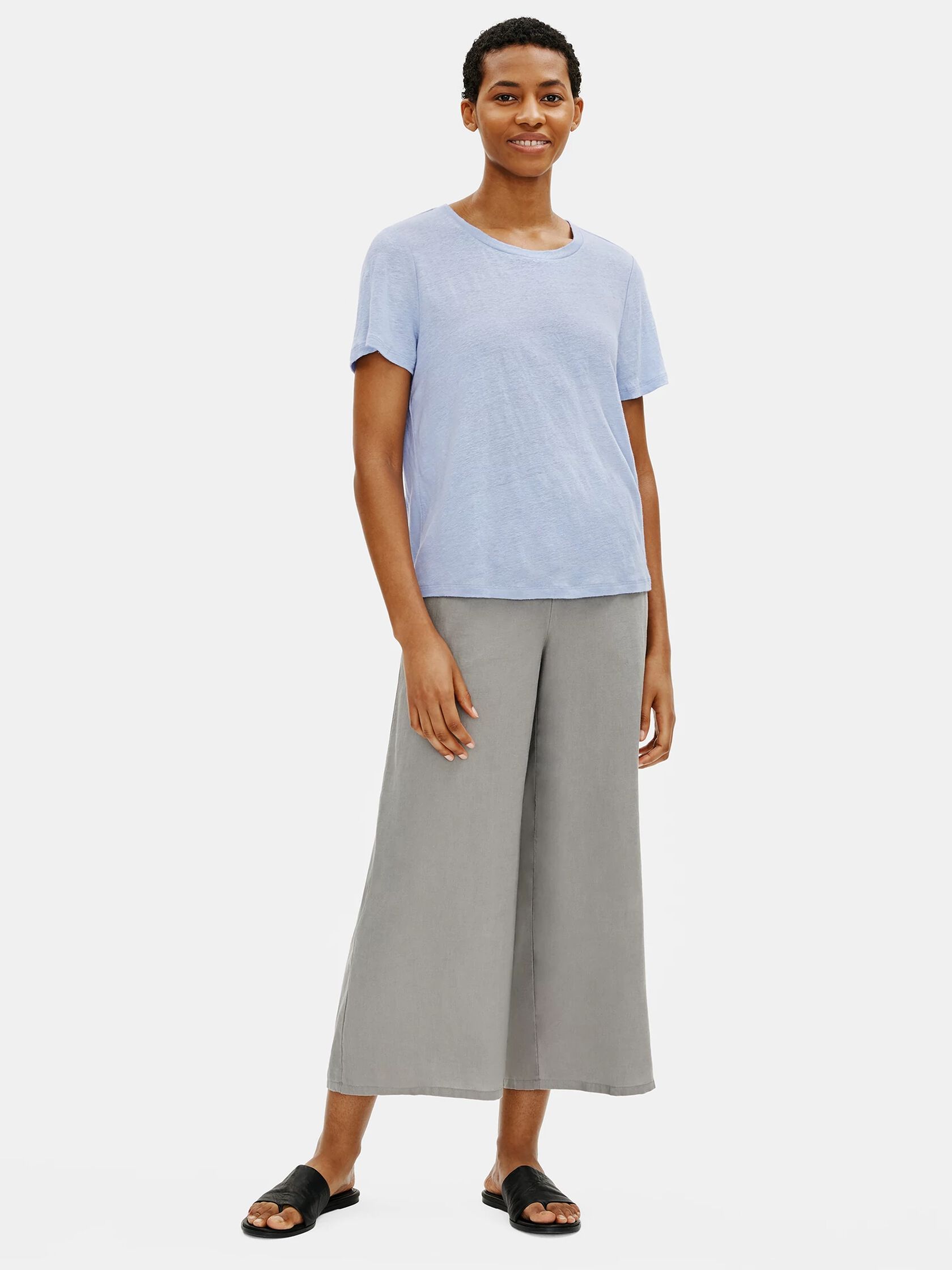 Organic Linen Jersey Round Neck Tee