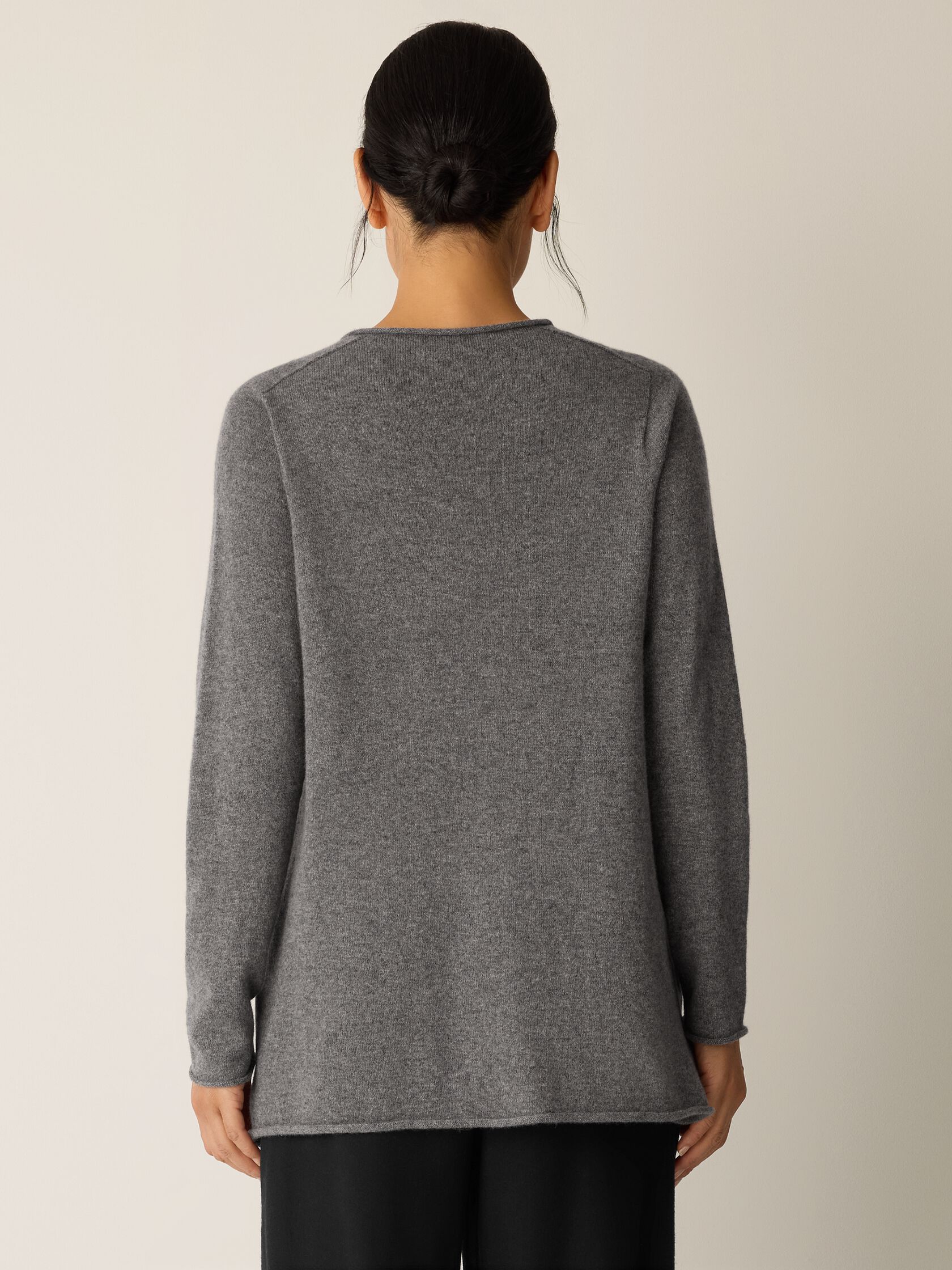 Italian Cashmere Crew Neck Long Top
