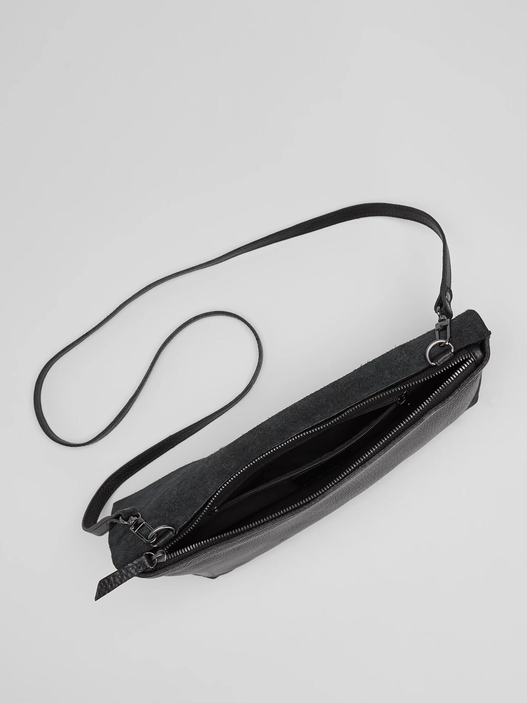 Grainy Italian Leather Convertible Crossbody Bag