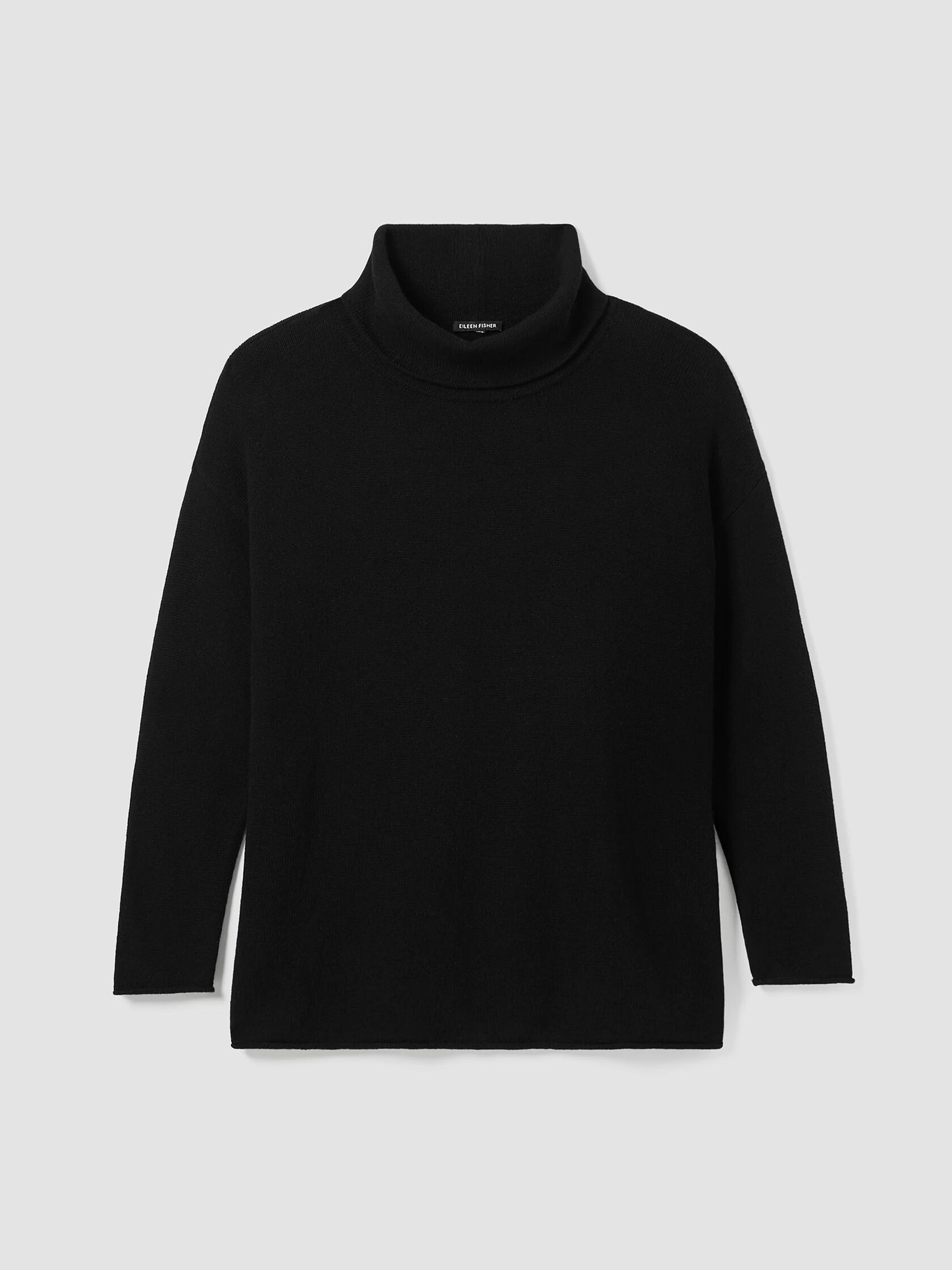 Cotton and Recycled Cashmere Turtleneck Long Top