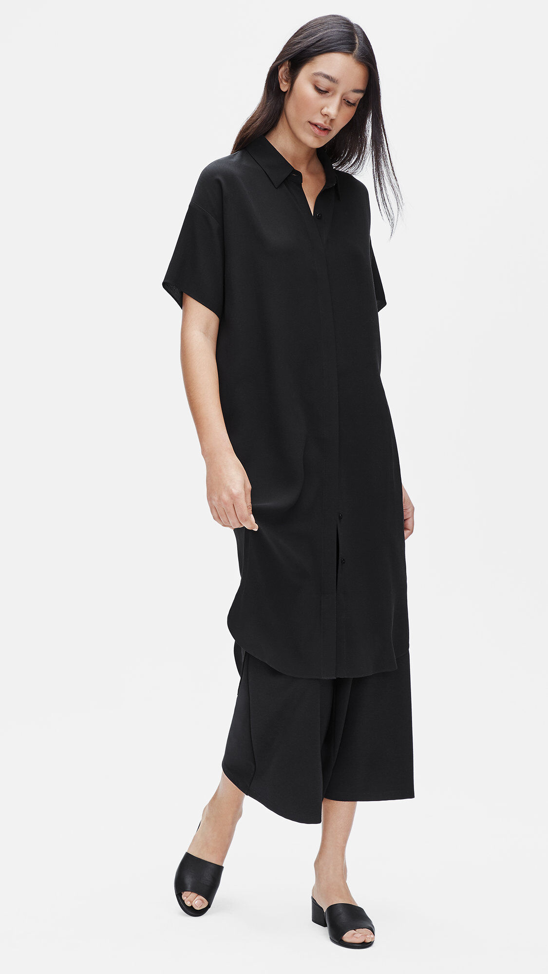Eileen fisher silk shirt dress outlet