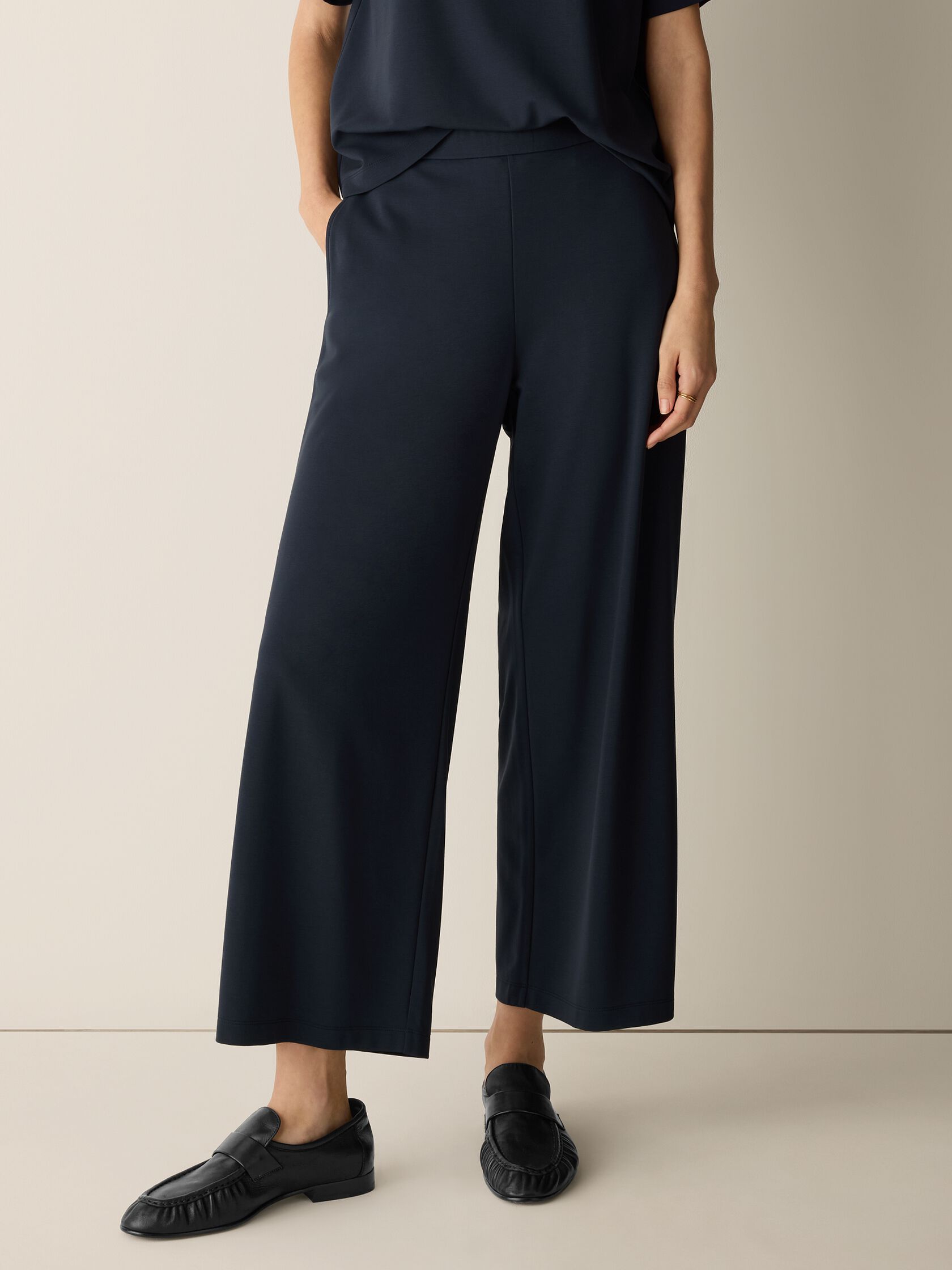 Extra-Fine Ponte Wide-Leg Pant