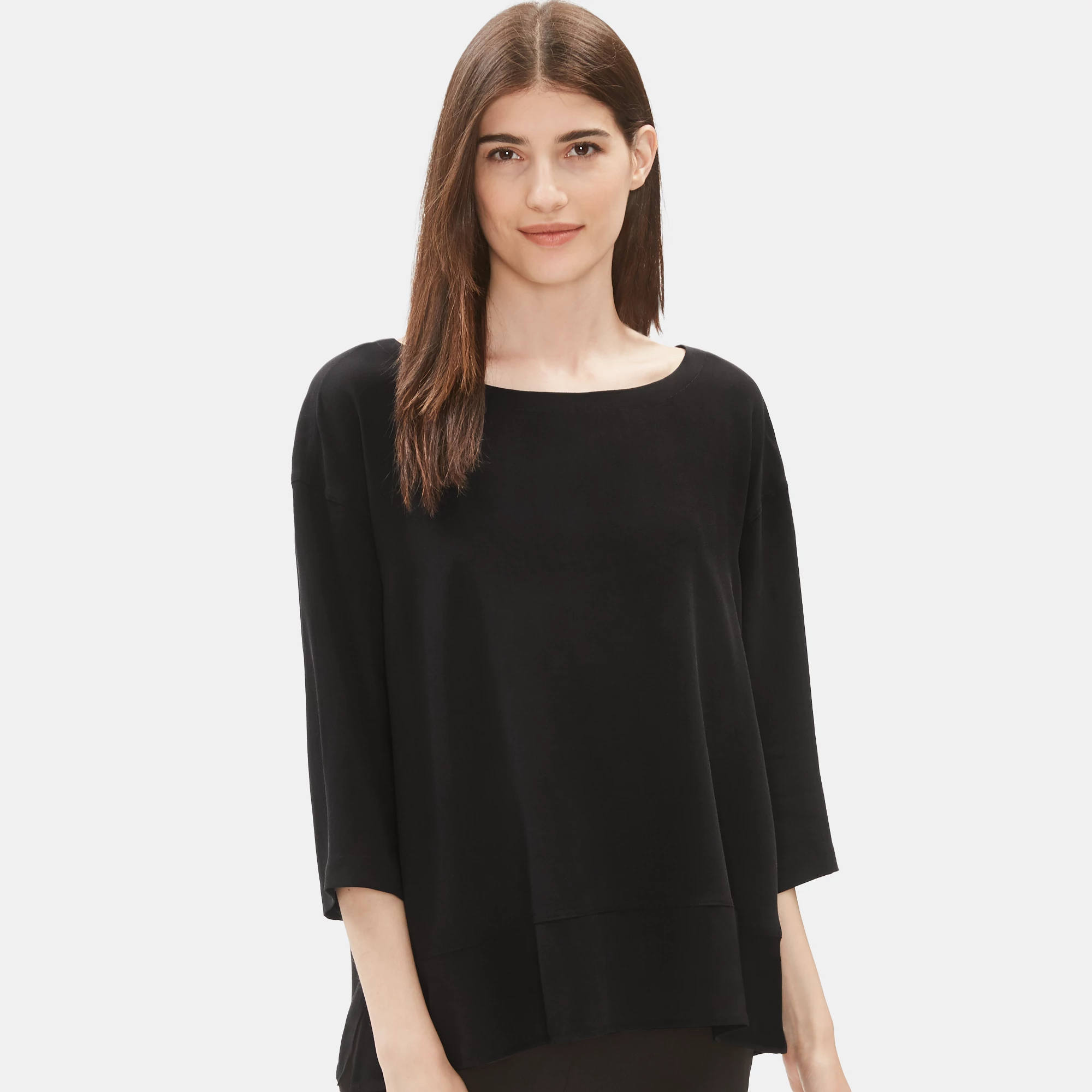 Eileen fisher silk georgette crepe top clearance