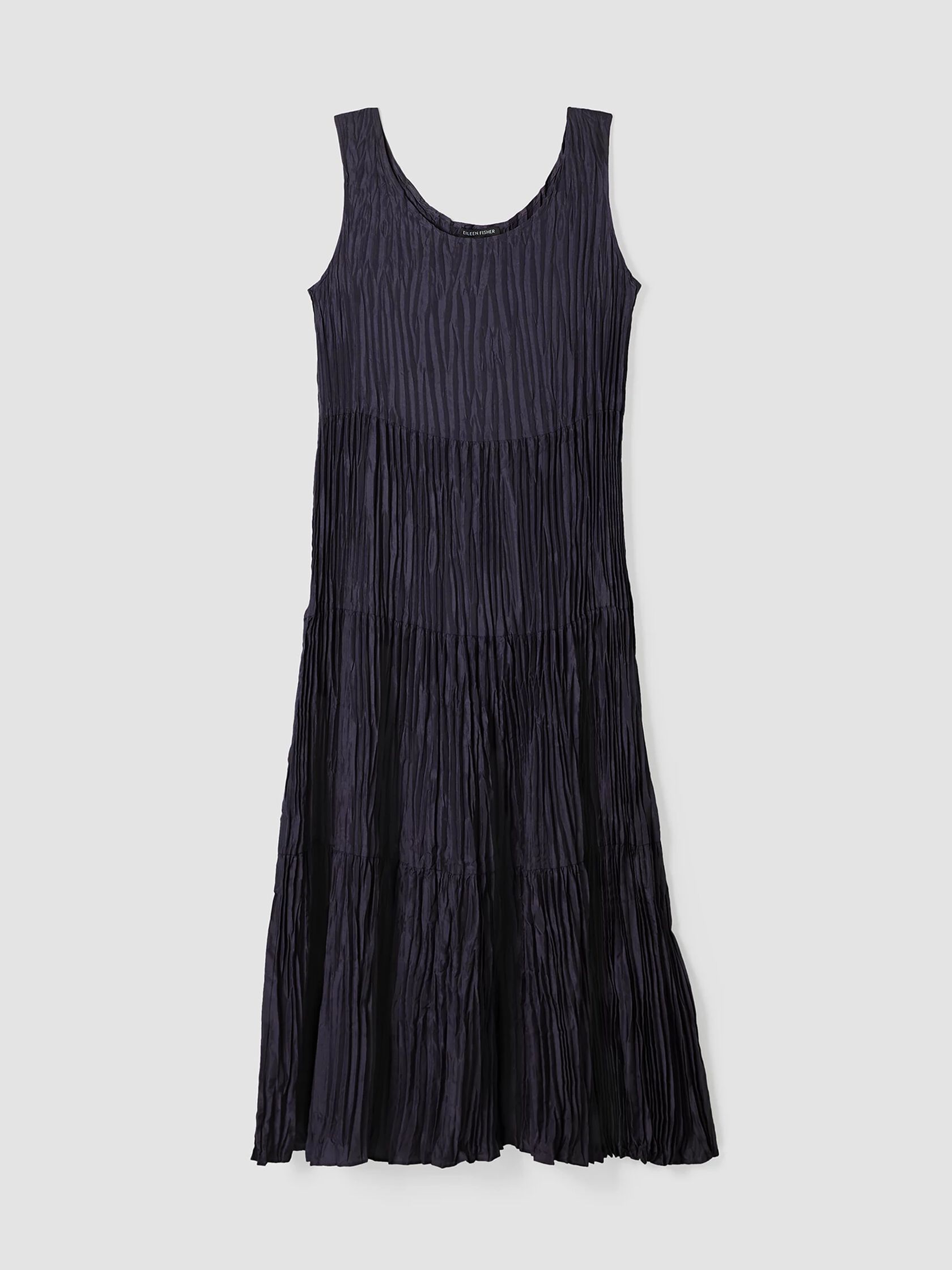 Crushed Silk Tiered Dress