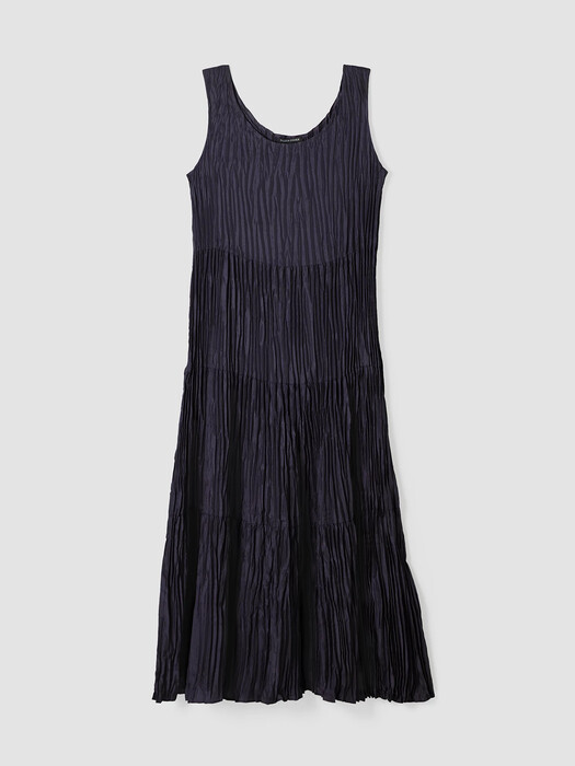 Crushed Silk Tiered Dress