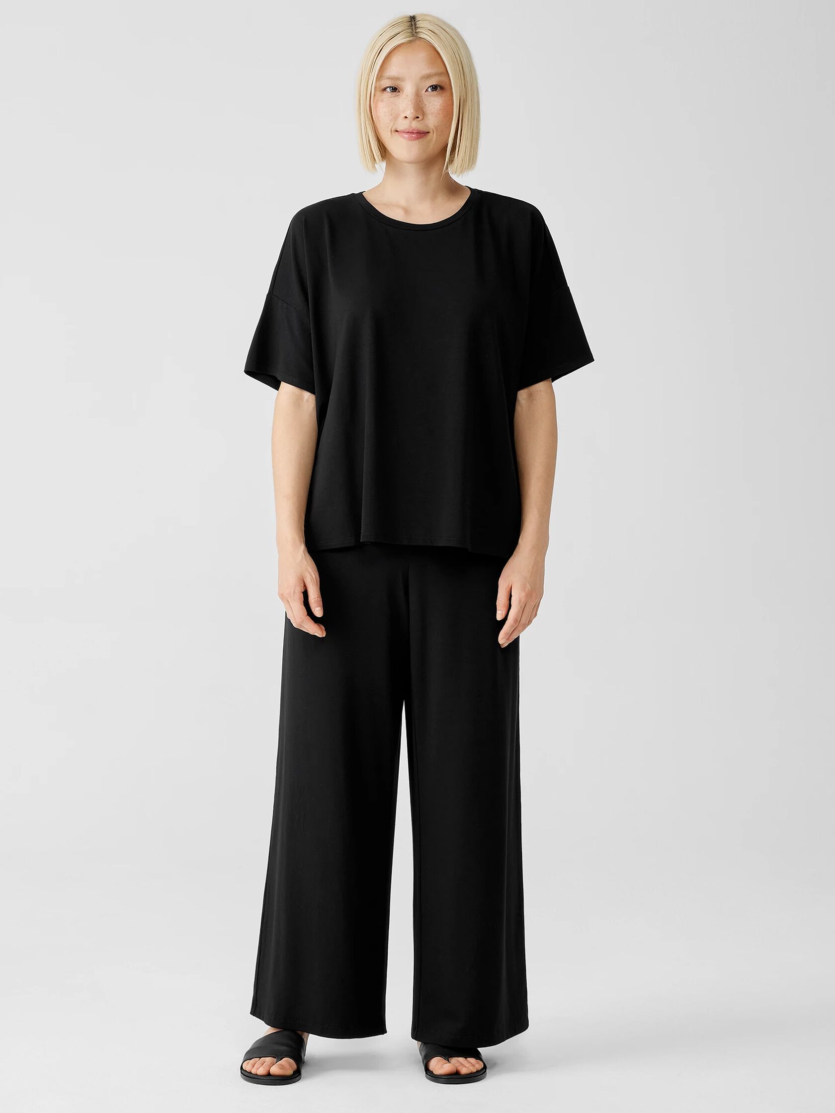 Stretch Jersey Knit Box-Top | EILEEN FISHER