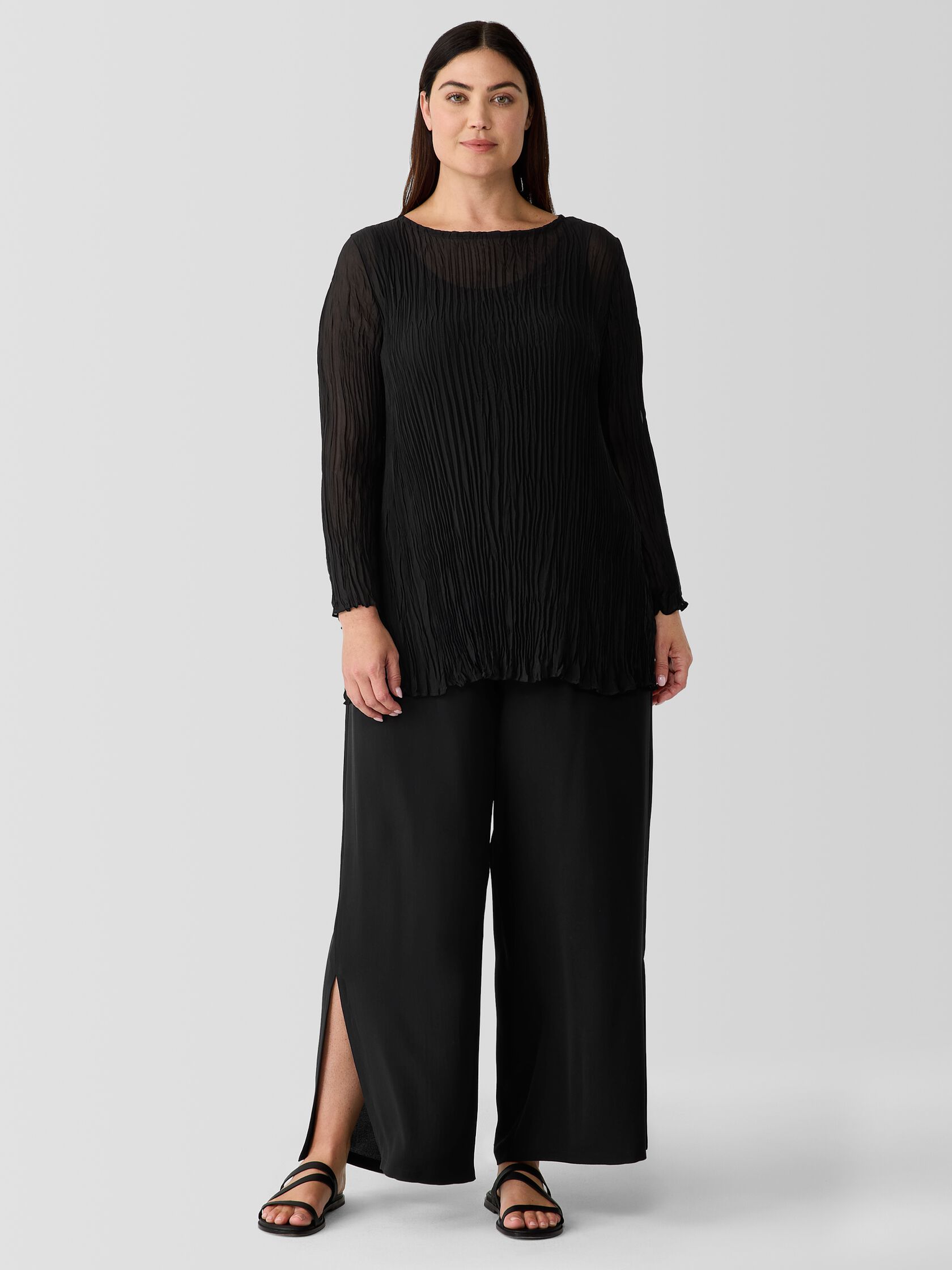 Silk Georgette Crepe Pant with Slits