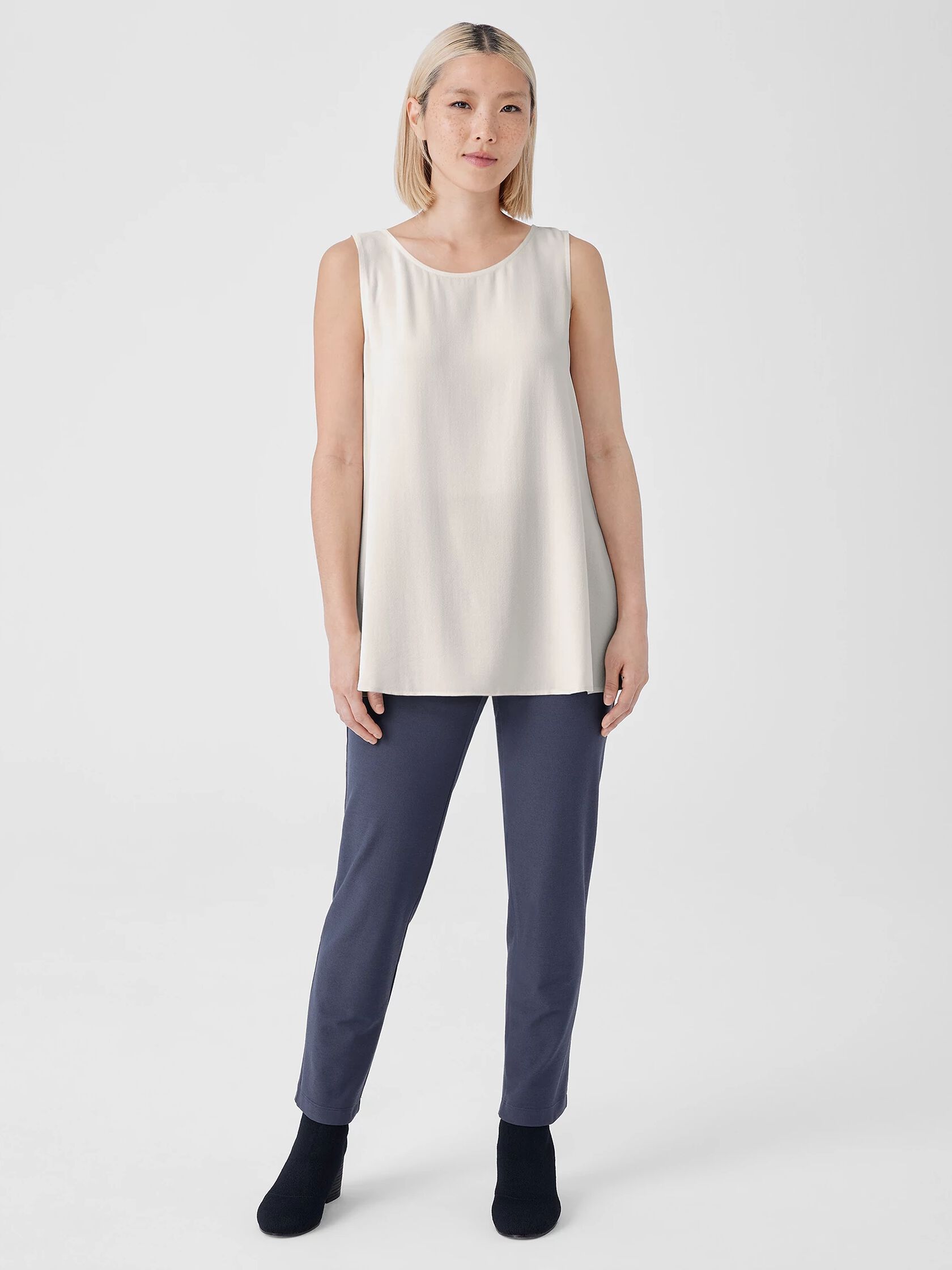 Washable Stretch Crepe Slim Pant