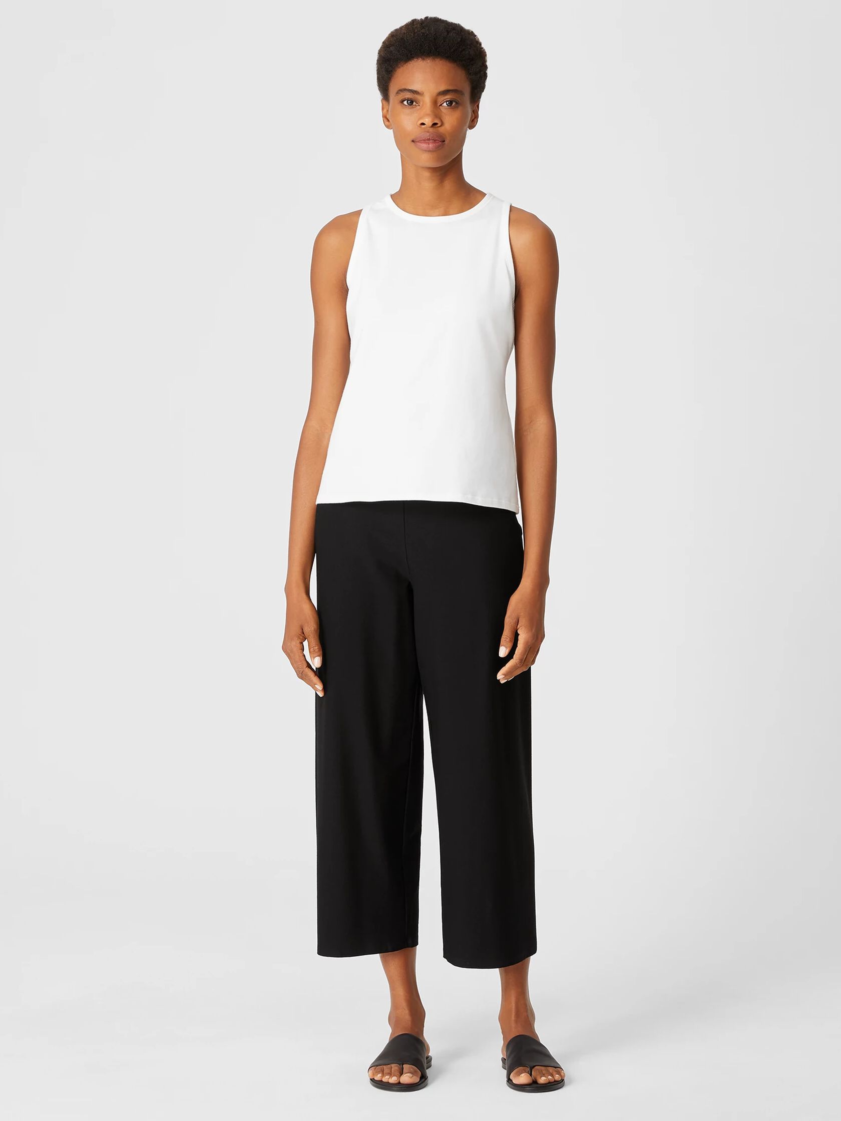 Washable Stretch Crepe Straight Pant