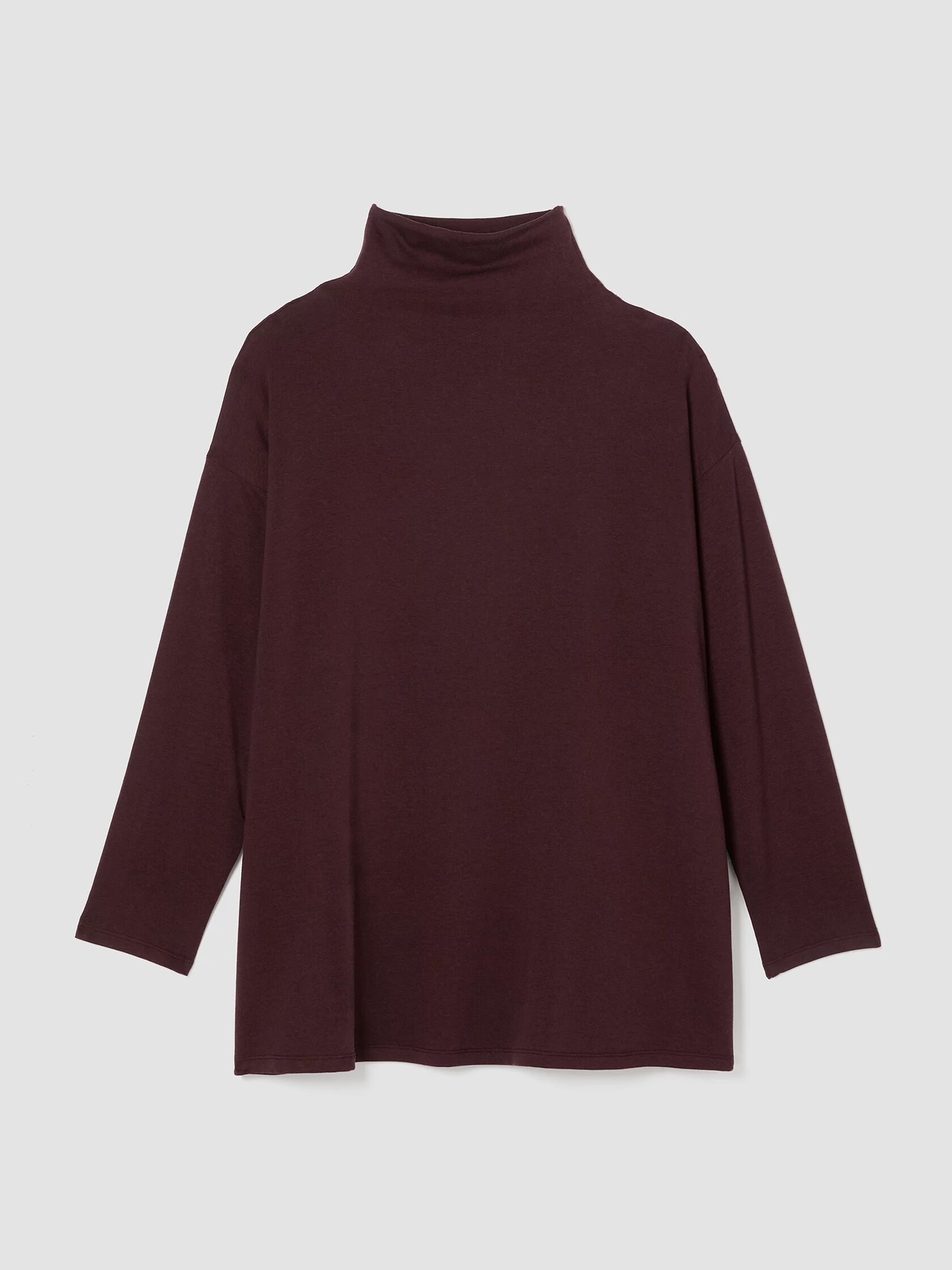 Cozy Brushed Terry Funnel Neck Top