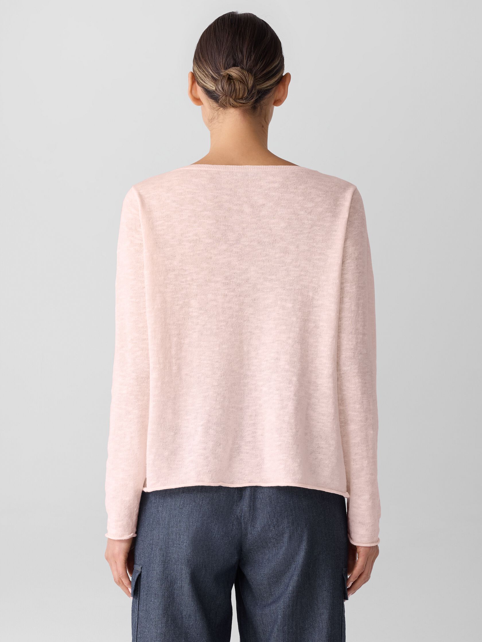 Organic Linen Cotton Slub Bateau Neck Top