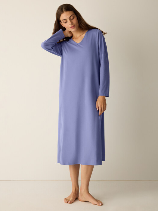 Organic Cotton Interlock V-Neck Sleep Dress