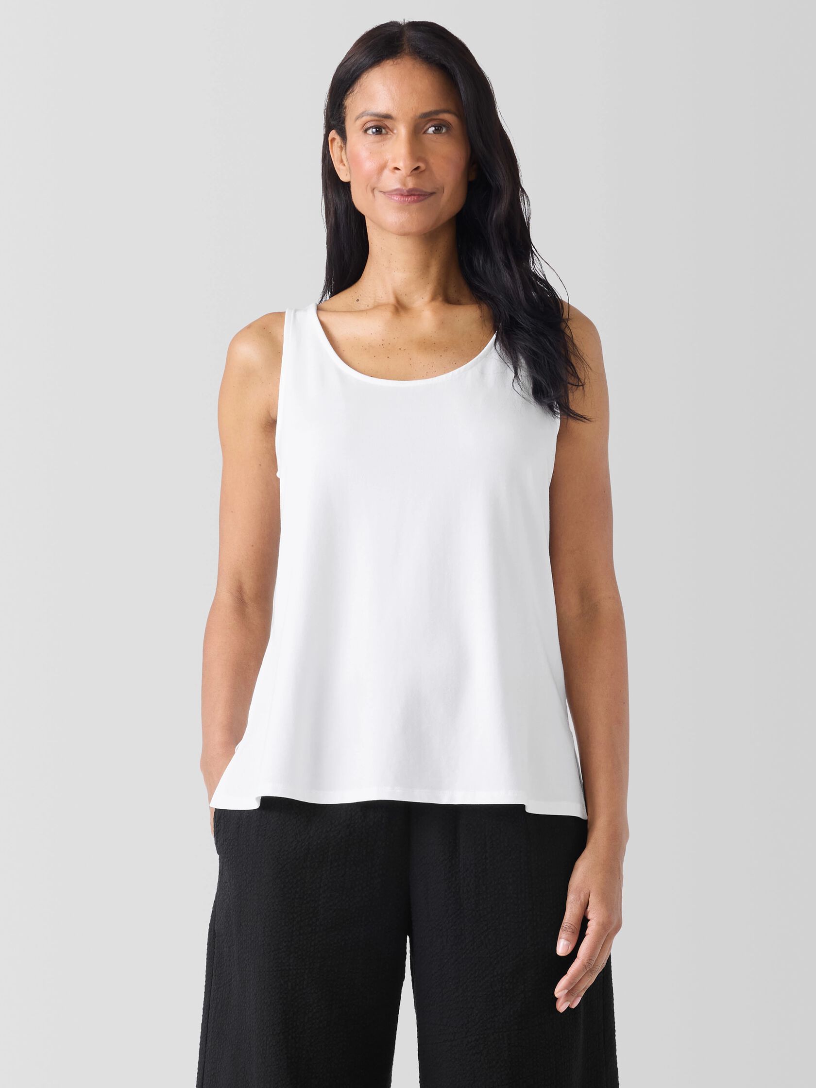 Stretch Jersey Knit Scoop Neck Tank