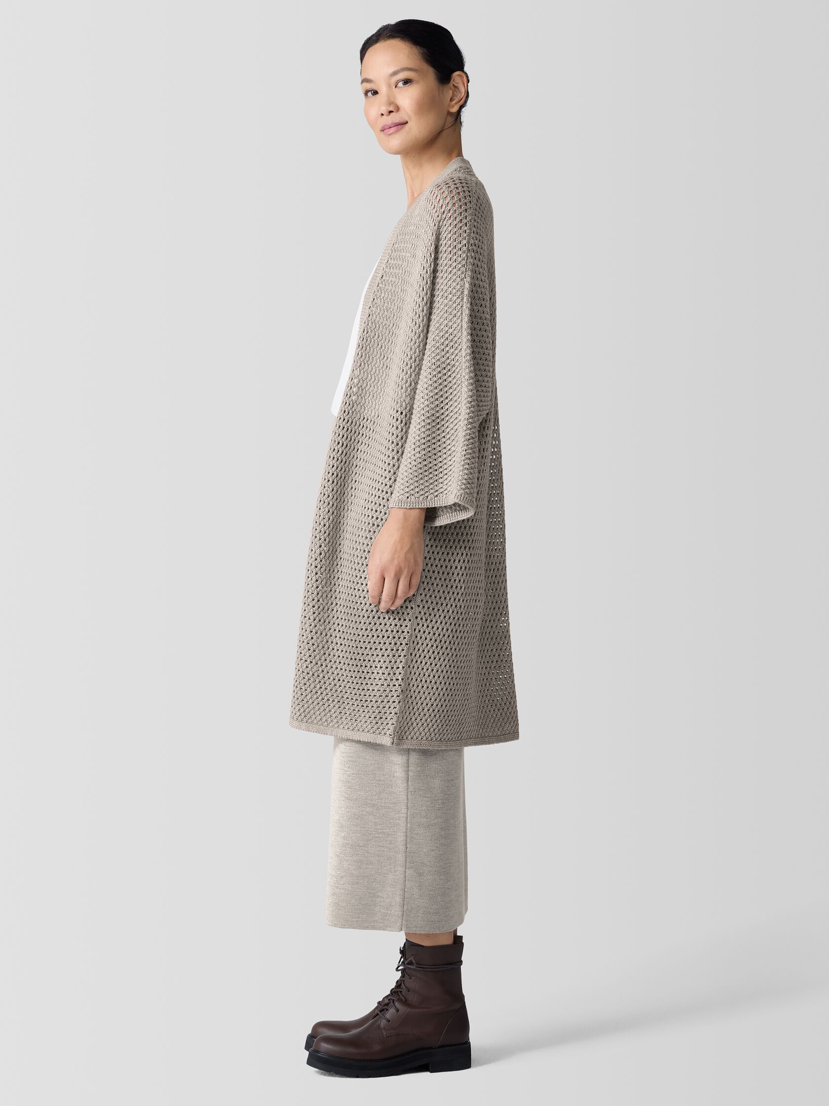 Merino High Collar Cardigan in Regenerative Wool