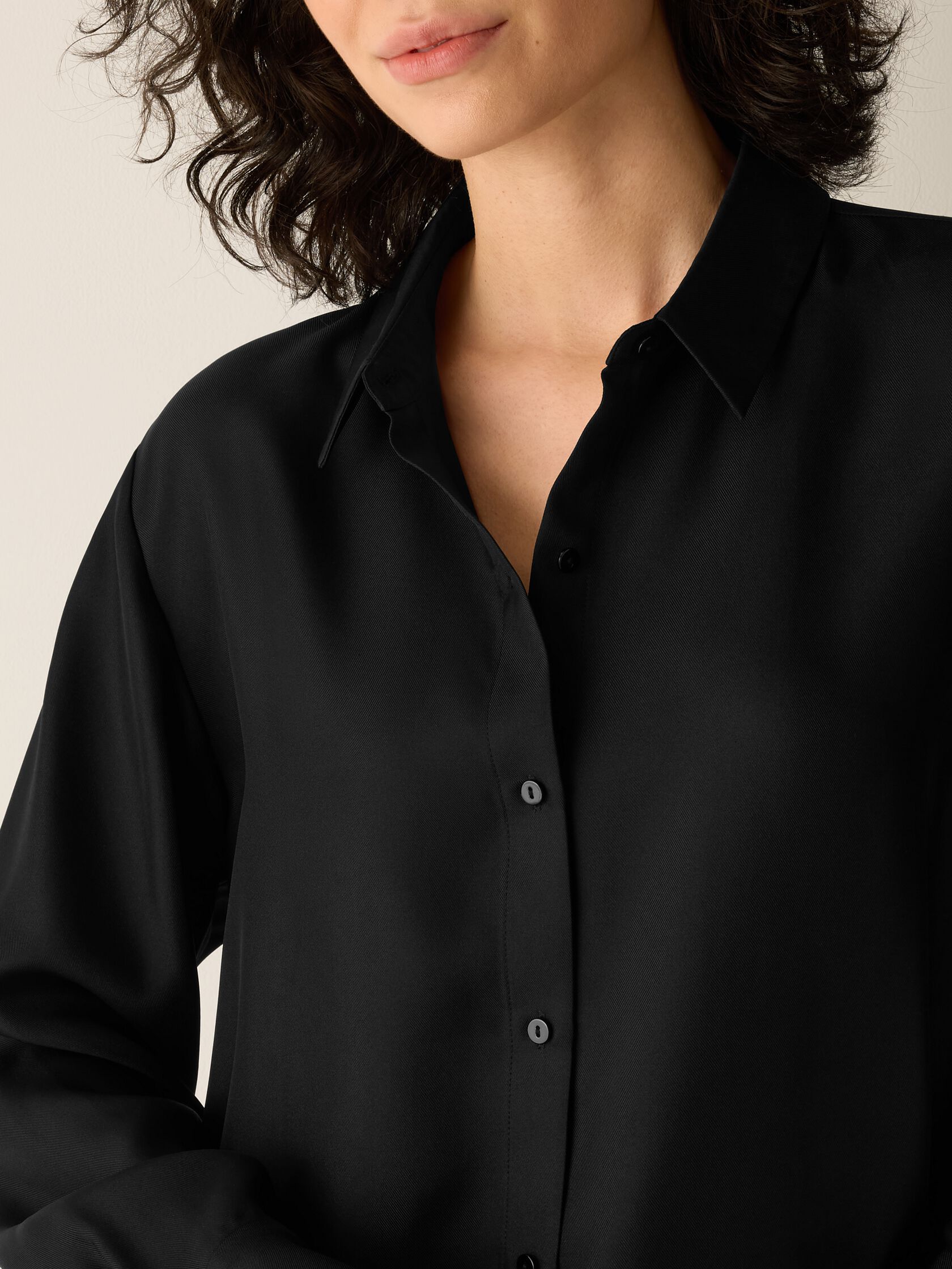 Silk Twill Classic Collar Shirt
