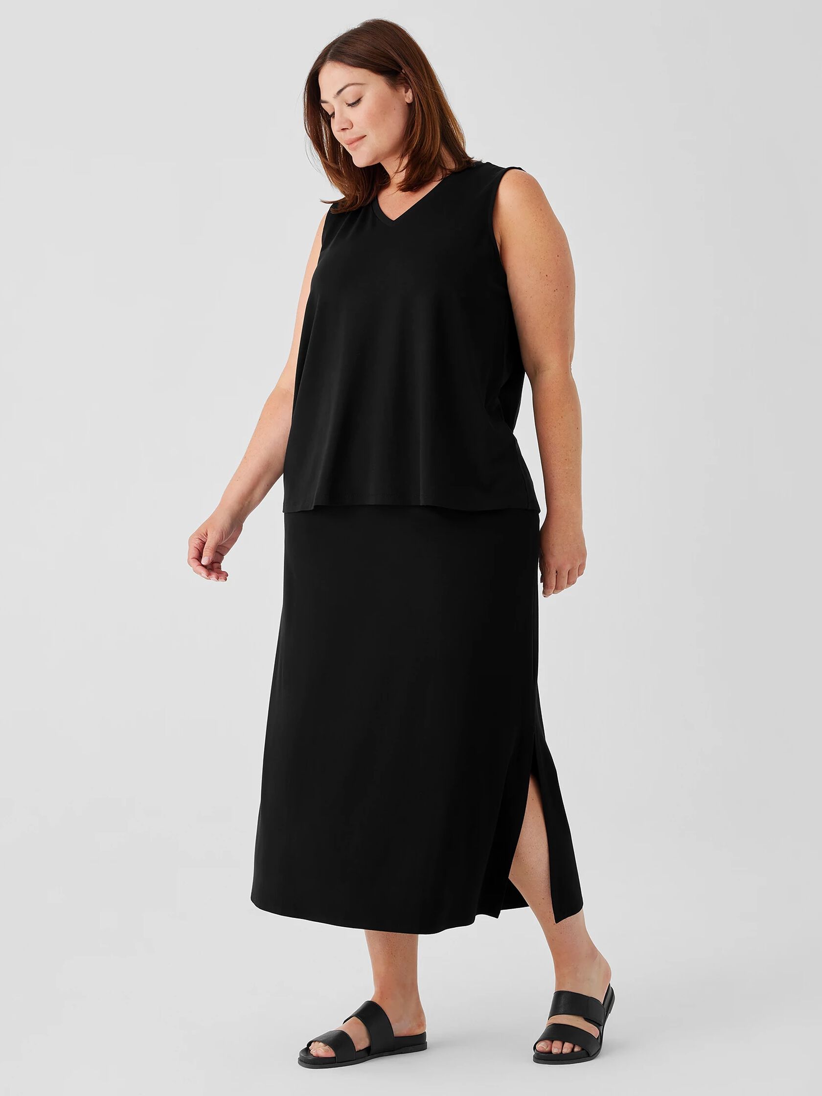 Stretch Jersey Knit Straight Skirt