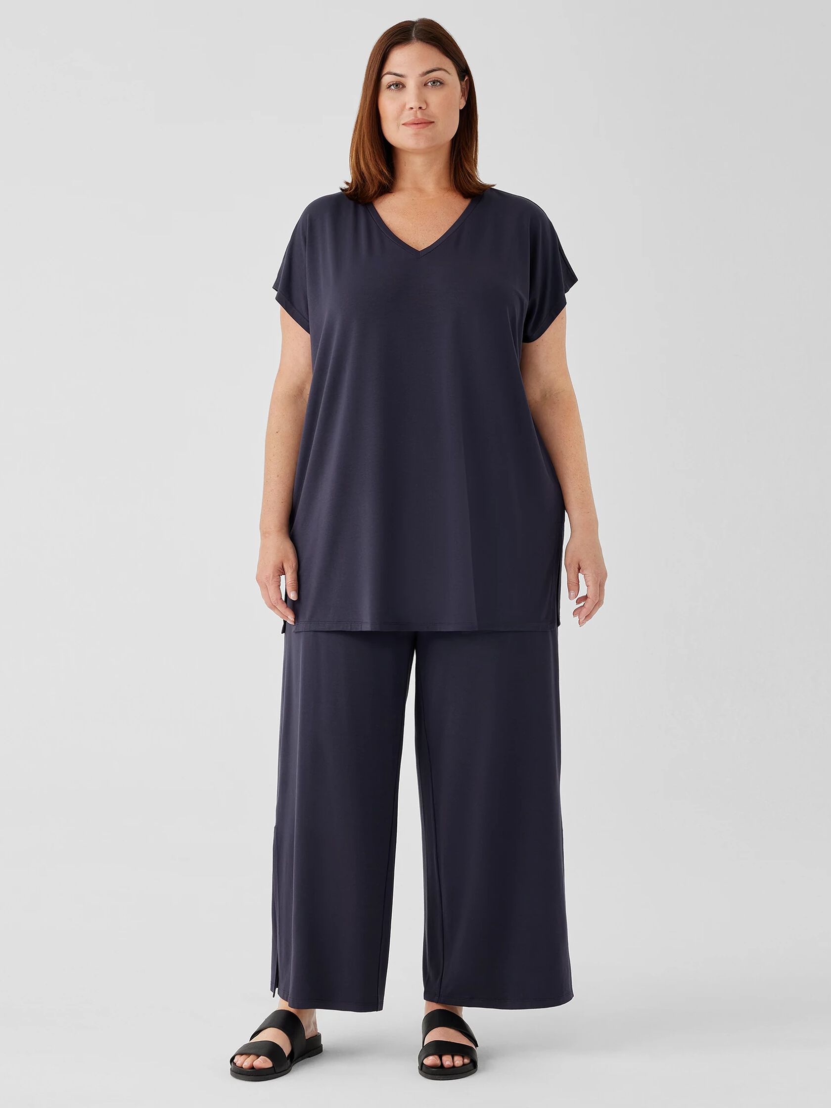 Stretch Jersey Knit Pant with Slits