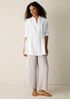 Organic Handkerchief Linen Band Collar Drawstring Shirt