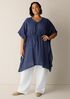 Striped Organic Cotton Gauze V-Neck Caftan