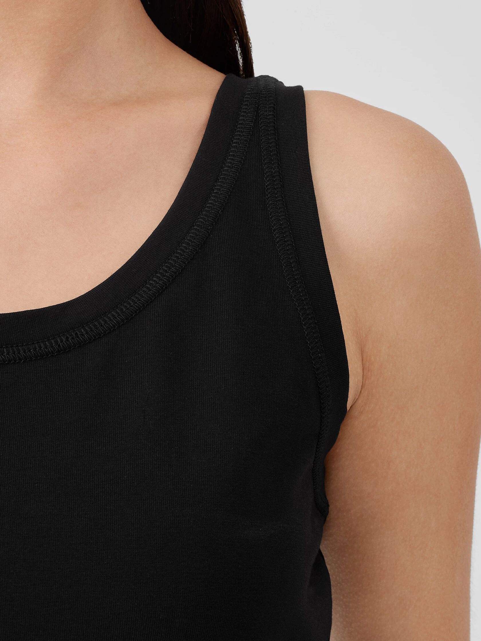 Pima Cotton Stretch Jersey Scoop Neck Tank