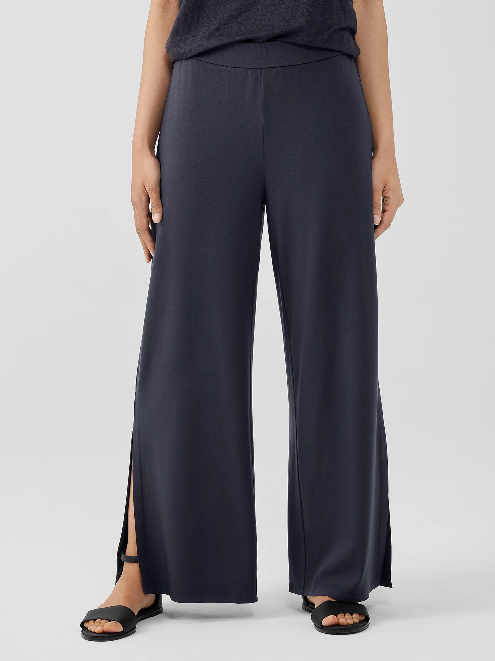 Stretch Jersey Knit Pant with Slits