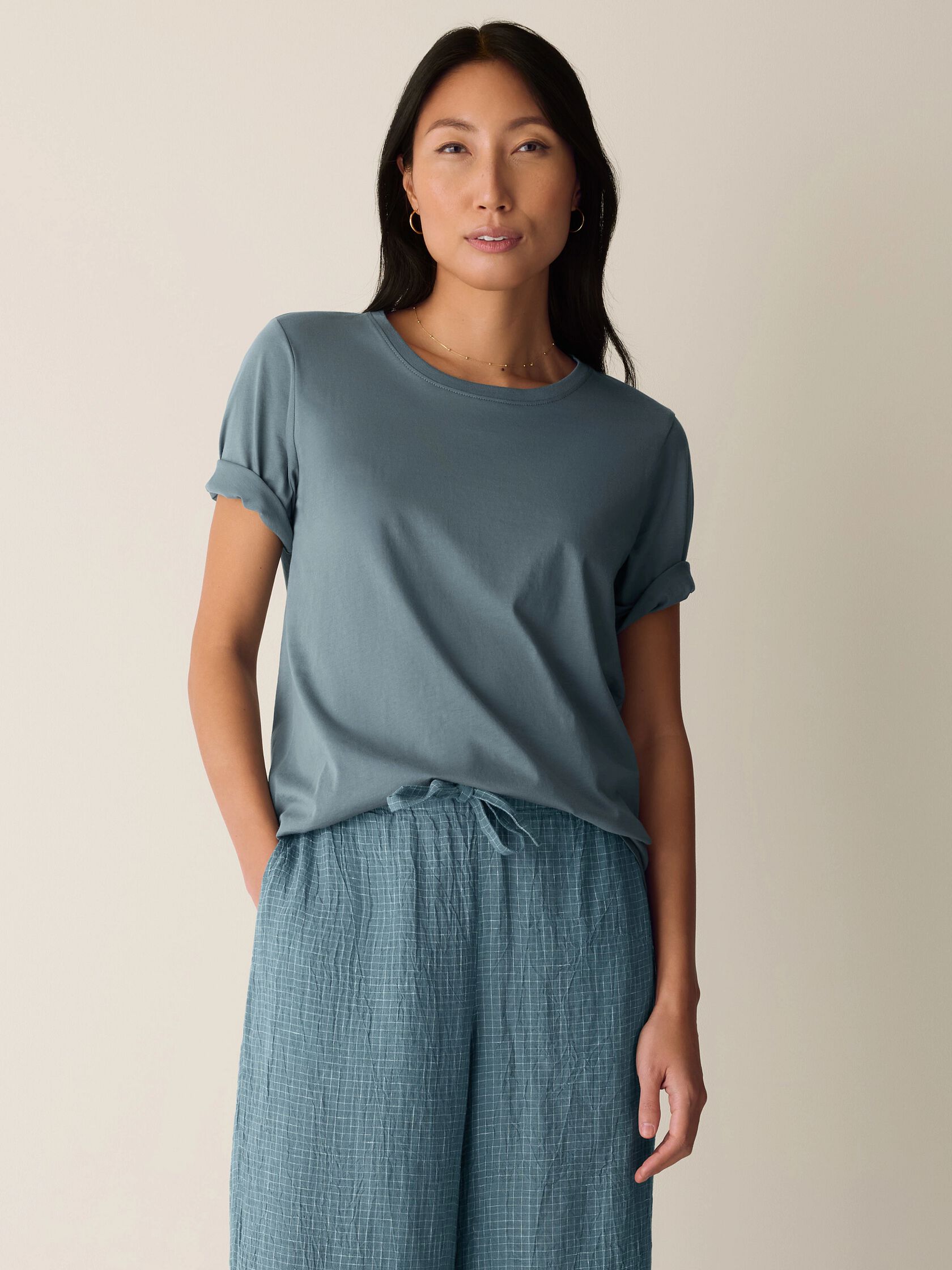 Organic Pima Cotton Jersey Round Neck Tee