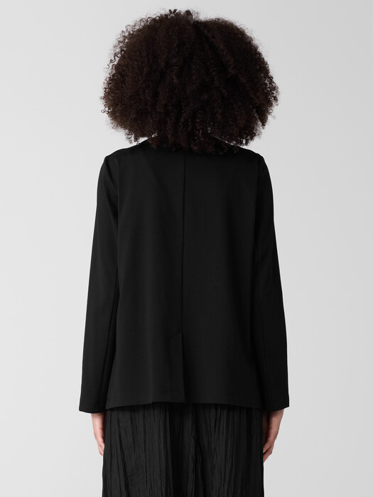 Cotton Blend Ponte V-Neck Blazer